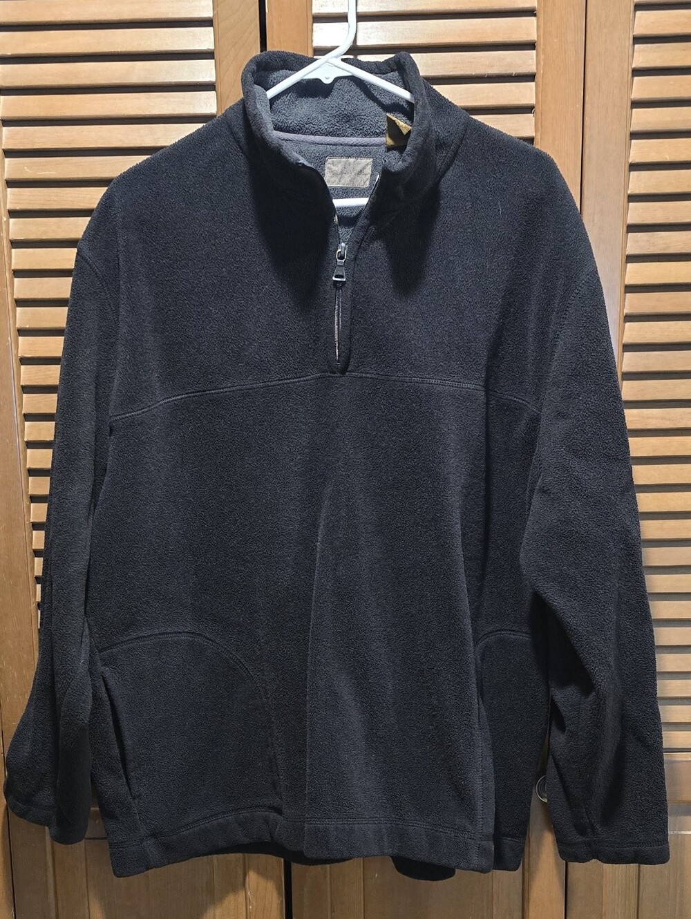 Vintage Weatherproof Black Fleece Quarter Zip Pullover Sweater Jacket Men's XL - Picture 2 of 8